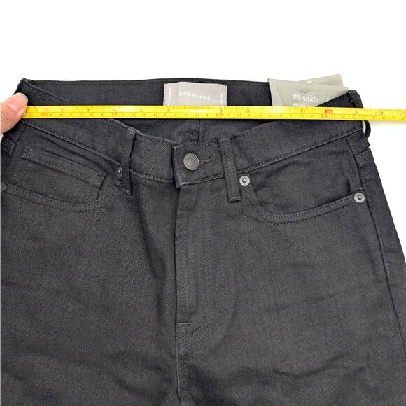 Everlane Women's The Mid Rise Ankle Skinny Jeans Stretch Zip Fly Black Size 26 - Picture 8 of 13
